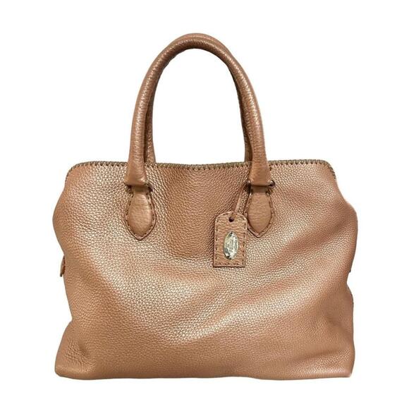 Fendi Pink Rose Copper Leather Hand Bag Zip Tote 1990s - Picture 1 of 15